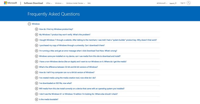 FAQ Example from Microsoft